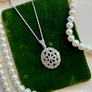 Sterling Silver Marcasite Filigree Necklace