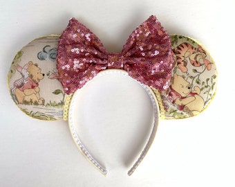 Winnie the Pooh Mouse Ears: Sequin Bow Headband
