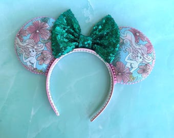 Ariel Inspired Little Mermaid Minnie Ears | Green Scale  display picture 1