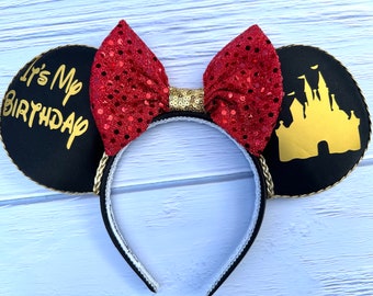 Italina Red Sequin Bow Black Mickey ears Red Bow & Black Velvet Ears - Mickey Ears Headband - Little  main image 4