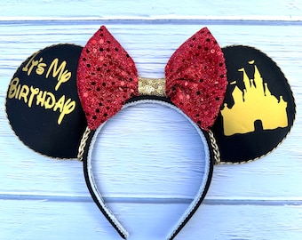 Oreilles d'anniversaire, oreilles de Mickey Mouse anniversaire, oreilles de souris c'est mon anniversaire