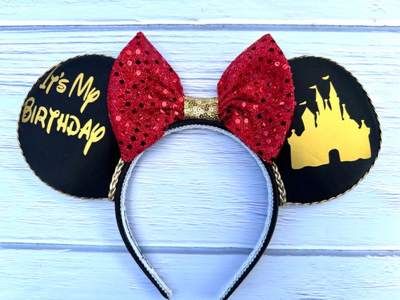 Women Red Bow 2 Sequin Handmade Mickey Mouse Headband 2 Pieces Amazon.com: UNSPAZ Shiny Sequin Mouse Ear Headbands, 2 PCS  main image 3