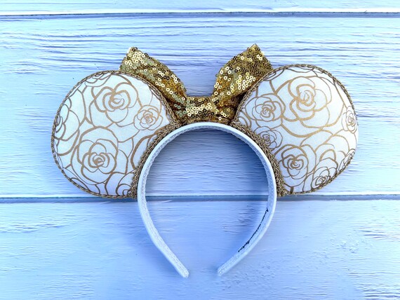 Mimoki Gold Bell Headband in Gold Disney Parks Beauty and the Beast Bow Belle Mickey Minnie  main image 2