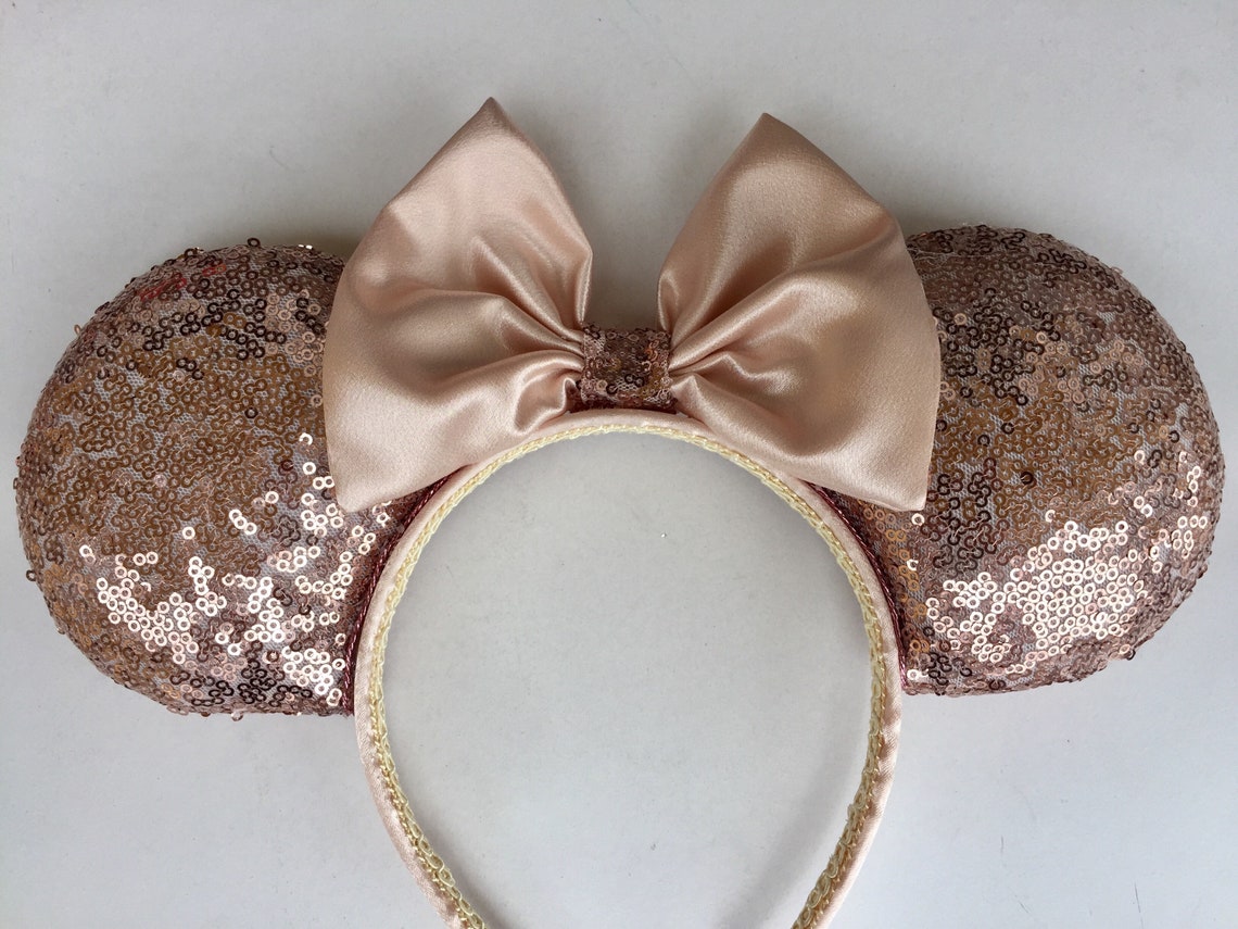 Rose Gold Sequin Minnie Mouse Ears Princess Minnie Ears - Etsy
