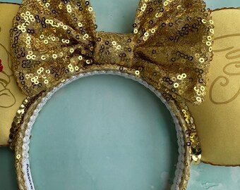 Belle Inspired Mickey Ears: Beauty and the Beast Sequin  display picture 1