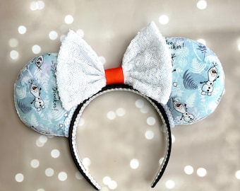 Olaf Mouse Ears: Handcrafted Frozen Inspired Headband, Frozen Olaf mouse ears