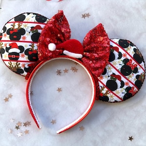 Christmas Mickey Ears, Mickey Mouse Ears, Holidays Mickey Ears