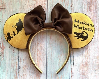 Lion King inspired Mouse Ears, Hakuna Matata ears,Mouse Ears