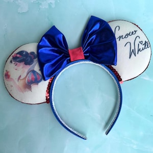 Snow White Mouse Ears: Handcrafted Princess Headband