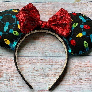 Christmas Mouse Ears, Christmas lights Mouse Ears, Holiday Mouse Ears