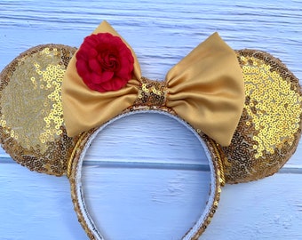 Beauty and The Beast Mouse ears, Belle Mouse ears, Belle ears, Princess Ears