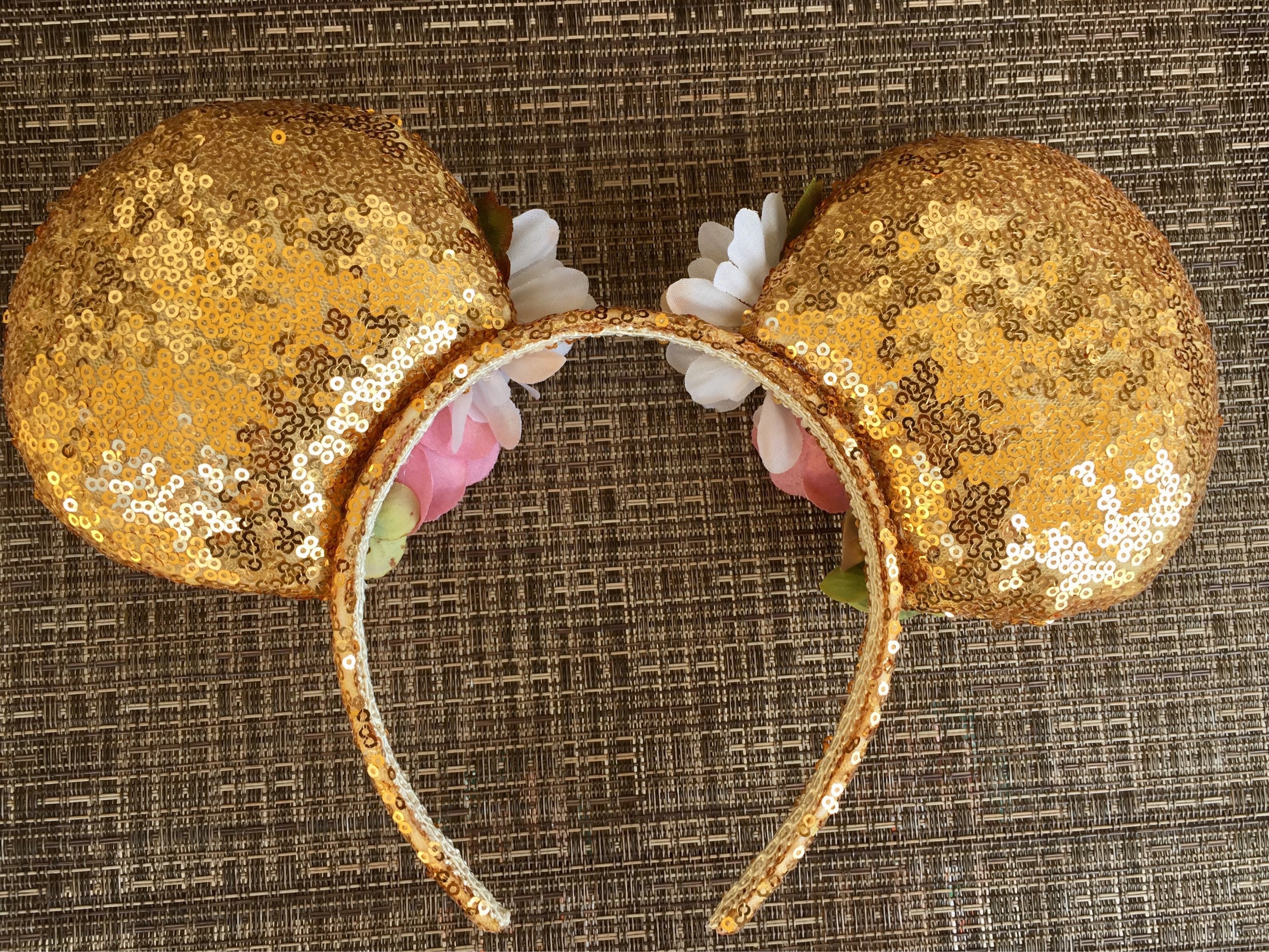 Gold Sequin Mickey Ears Gold Minnie Ears Sequin Disney Ears - Etsy