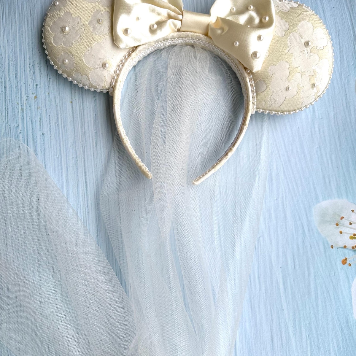 Bride Mickey Ears: Pearl Bridal Mouse Ears Headband - Etsy