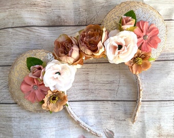 Sequins Floral Ears, Flowers Disney Ears. Sequins Ears, Epcot Flower and Garden ears