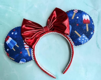 4th of July Mickey Ears, Patriotic Disney Ears, America Mouse Ears