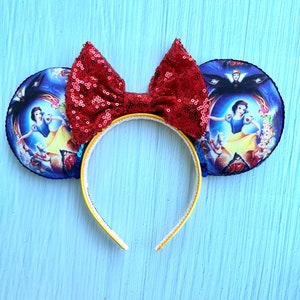 Snow White Mouse Ears: Sequin Bow Princess Headband