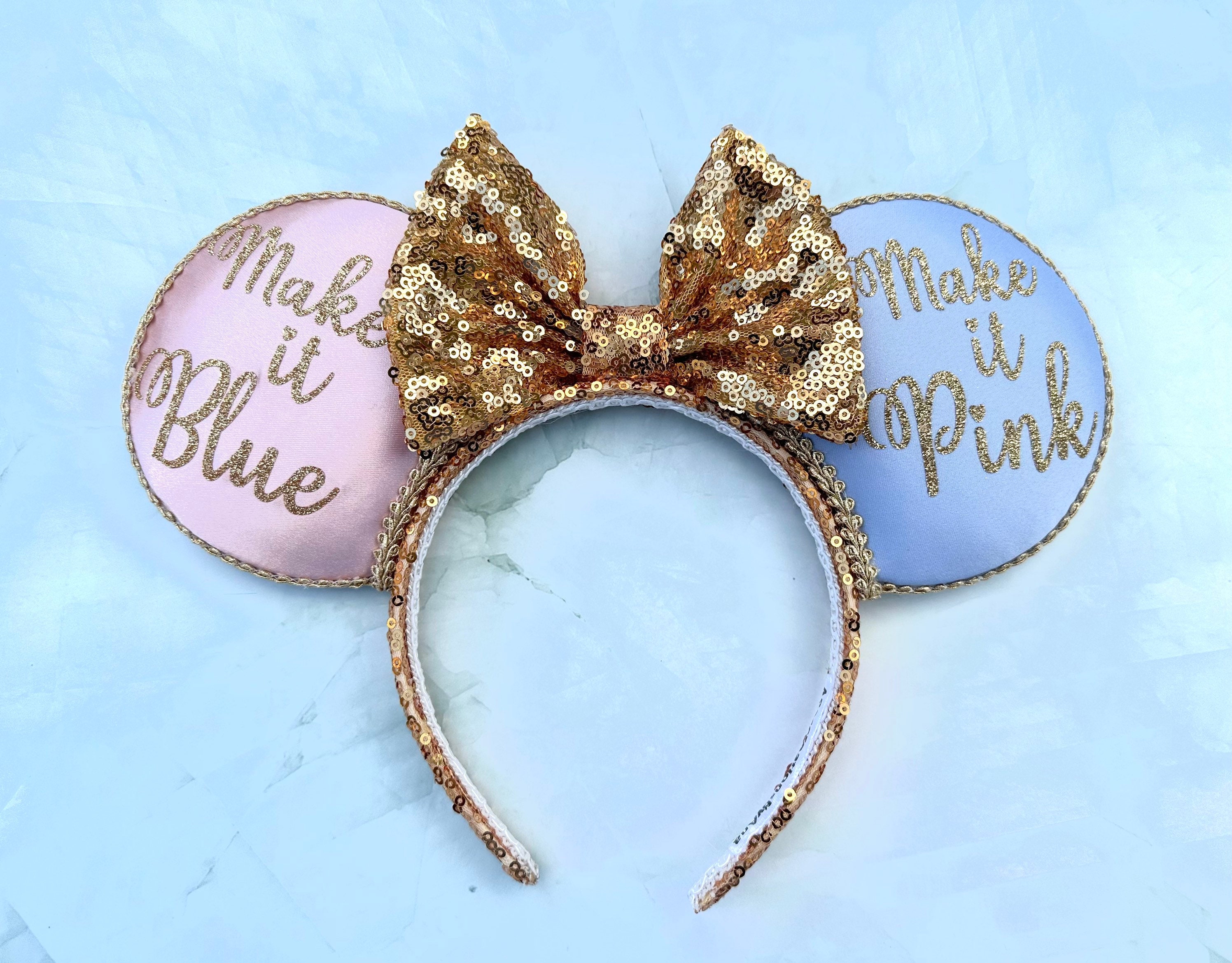Make it Pink Make it Blue Mouse Ears, Sleeping Beauty Ears, Aurora Ears, Gender Reveal  Ears
