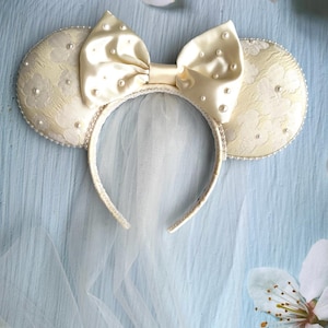 Bride Mickey Ears, Bridal Ears, Bride to Be Ears, Bachelorette Mouse Ears