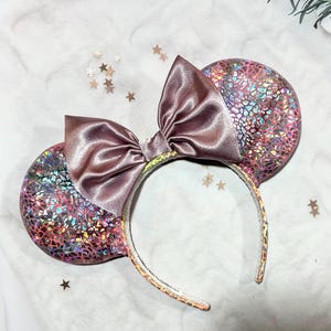 Holographic Iridescent Mouse Ears: Sparkle Headband