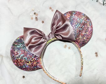 Holographic Iridescent Mouse Ears: Sparkle Headband