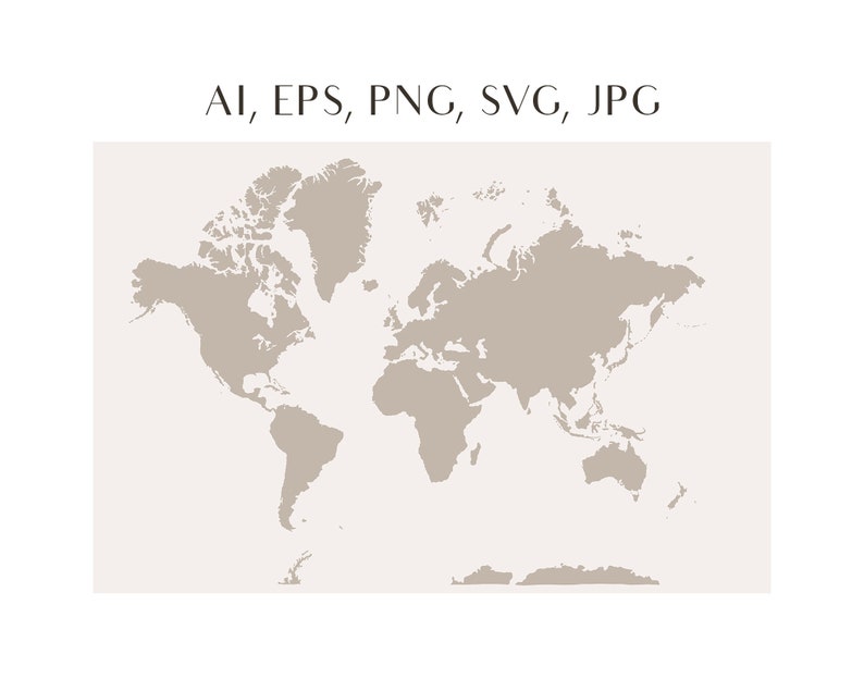 World Map World SVG Hand Drawn World Map Cricut Svg PNG | Etsy