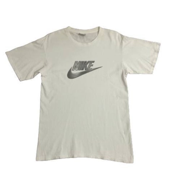 White Color NIKE T-shirt Swoosh Logo Spell Out Hype Style | Etsy