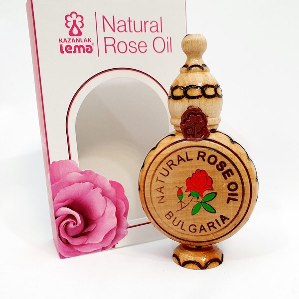 Huile de rose ottomane 100 % vraie et pure, certifiée Fiole de 1 ml insérée dans une boîte cadeau !