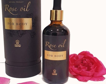Aromatic Body Rose oil lotion or Rose oil for massage , luxury skin care, 100ml / 3.38 fl.oz Bulgarian rose