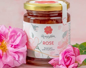 2 pots de confiture de pétales de ROSE Rose Gourmet, confiture, Fraises Rose, Framboises Rose, pour la cuisine, gâteaux, boissons