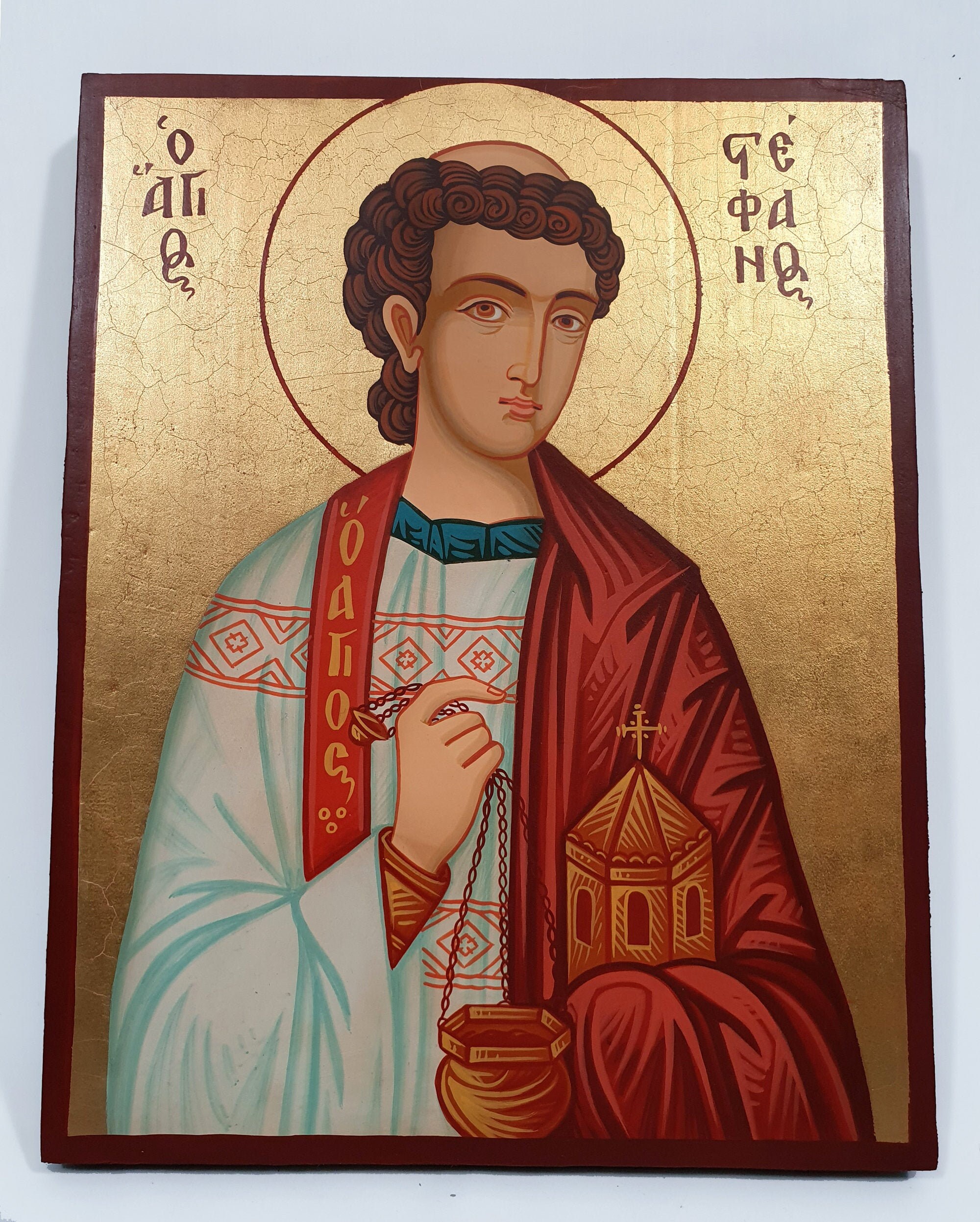Handmade Hand Painted Icon of St. Stephen / Stephan / Stefan | Etsy