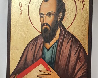 Handmade Hand Painted Icon of Saint Paul / St. Pavel