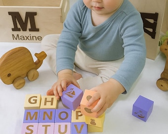 Wooden ABC Animal Blocks: Baby Alphabet Learning Toy