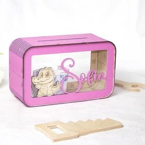 Cofrinho personalizado para crianças, cofrinho de madeira para economizar dinheiro, presentes para crianças, presente de aniversário para bebês, cofrinho personalizado, cofrinho para crianças