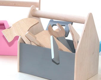 Personalized Wooden Toy Tool Box: Montessori Toddler Gift