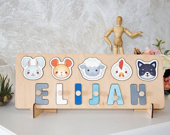 Name Puzzle, Custom boy gift, Wooden Toys, Easter Gift for Kids, Personalized Puzzle, First Gift for Baby, Montessori Name  Busy Board