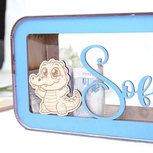 Caixa de dinheiro para bebê, cofrinho para crianças, caixa de dinheiro de madeira para economizar dinheiro, presentes para crianças, presente de aniversário para bebê, cofrinho personalizado, caixa de dinheiro para crianças