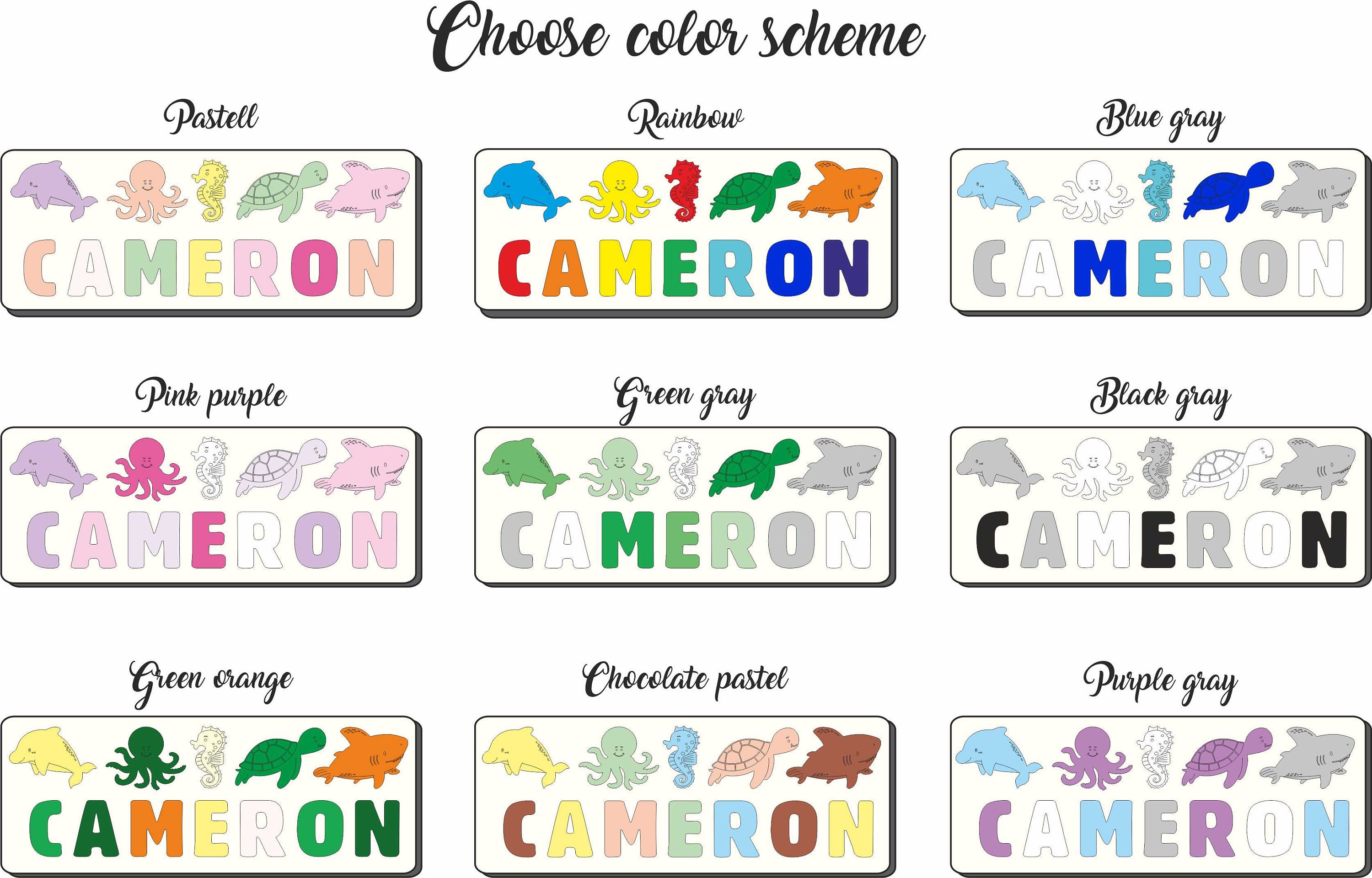 Sea Animals Baby Name Puzzle Nautical Nursery Decor Etsy