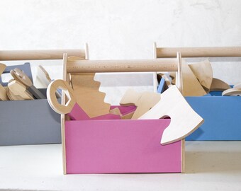 Wooden Tool Set for Toddlers: Montessori Toy Tool Box