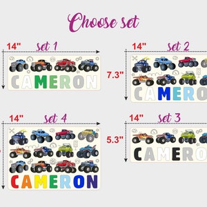 Kids Monster Car Puzzle, Birthday Gift, Wood Toddlers Toys, Christmas Gift for Boy, Baby Shower, Wood Montessori Toys, Nursery Decor Set 3