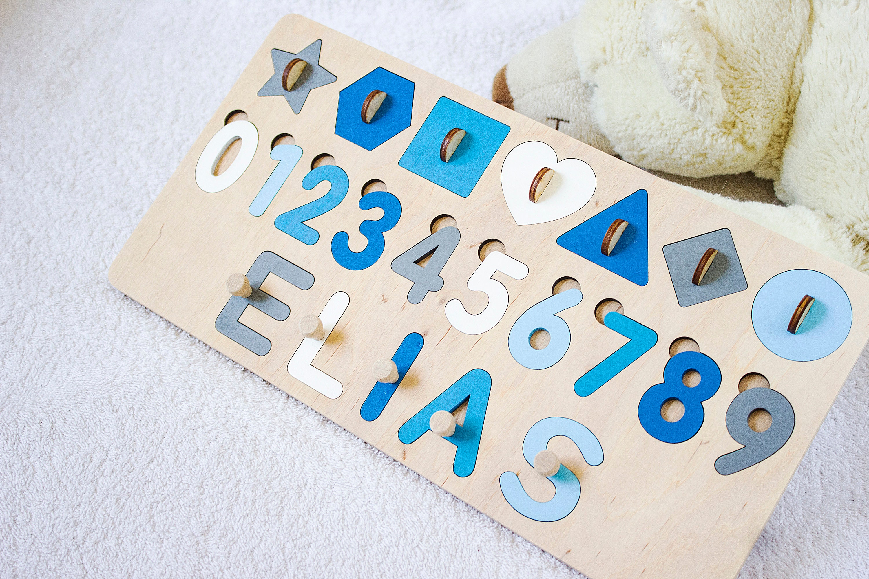 Personalized Toddlers Name Puzzle With Pegs Baby Name Puzzle Etsy