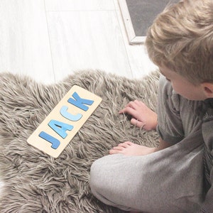 Wooden Name Puzzle, Christmas Gifts, Toddler Busy Board, Birthday Baby Gifts,  Wooden Montessori Toys, Kids puzzle, Nursery Decor