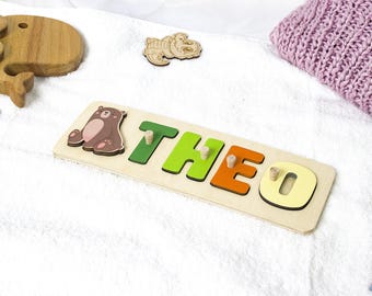 Personalized Wood Name Puzzle: Baby Toddler Gift, Nursery Decor