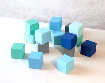 Pastel Wooden Baby Blocks, Nursery Decor, Baby Shower Gift
