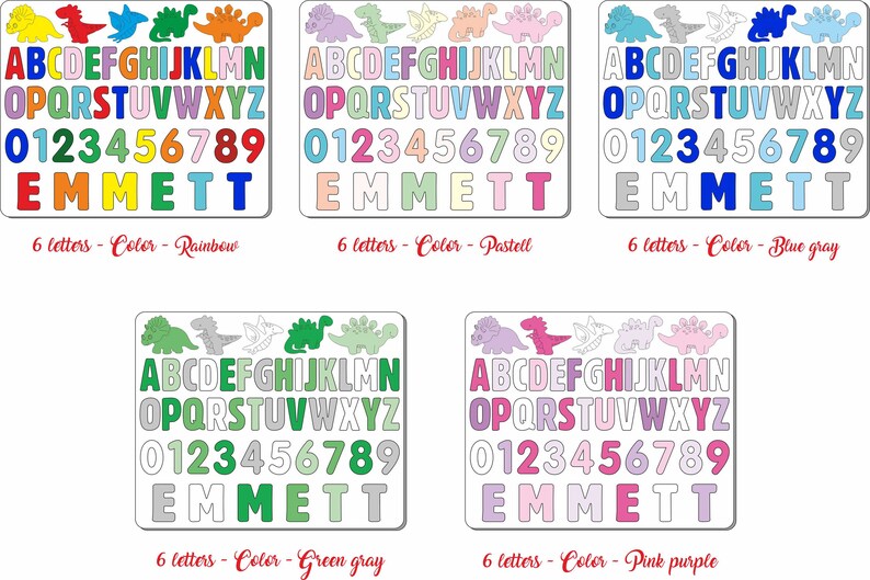 Quebra-cabeça de madeira personalizado com o alfabeto e dinossauros, ideal para presentear crianças. Quadro de atividades com o alfabeto, perfeito para o Natal, aniversário e chá de bebê. imagem 6