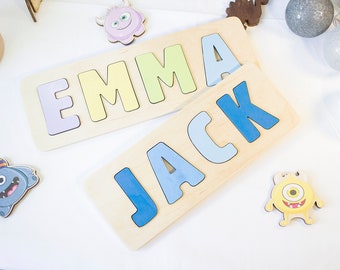 Baby Name Puzzle, Personalized Gift for Girl or Boy, Easter Gift for Kids, Baby Shower Gift, First Birthday Gift, Baby Shower