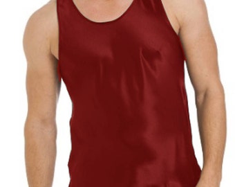 Men's Silky Satin Tank Top and Boxer Short set Loungewear