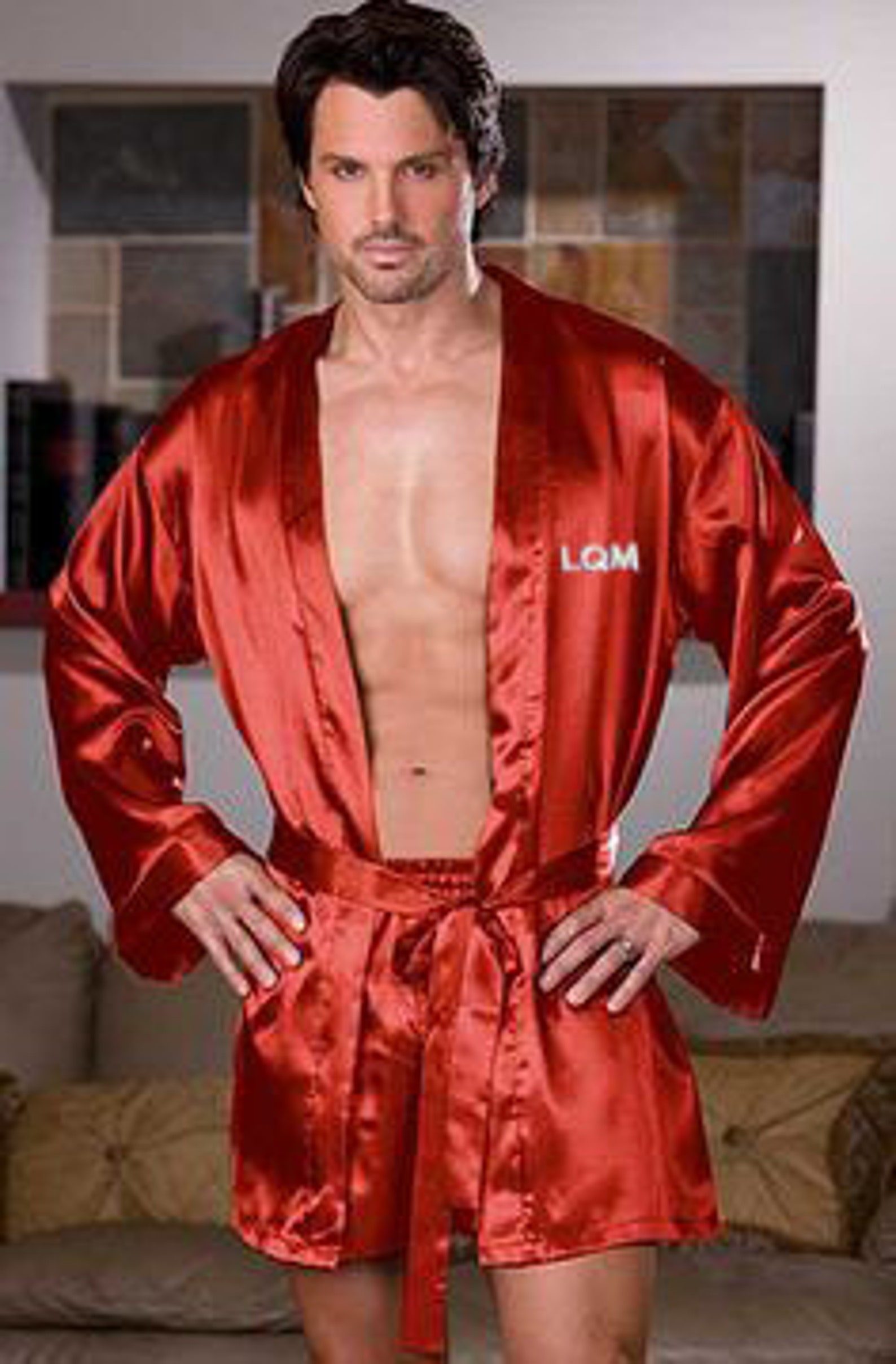 Men's Luxury Silky Satin Robe and Boxer Shorts Set With a Etsy