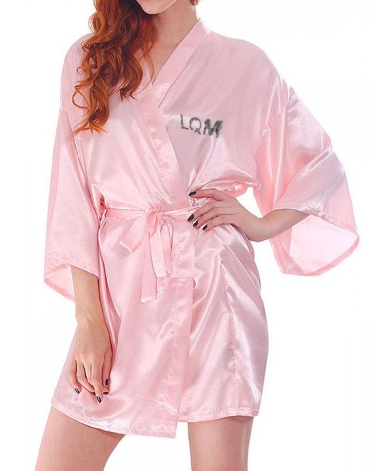 PERSONALIZED Silky Satin Women's Kimono Robes With Etsy Canada