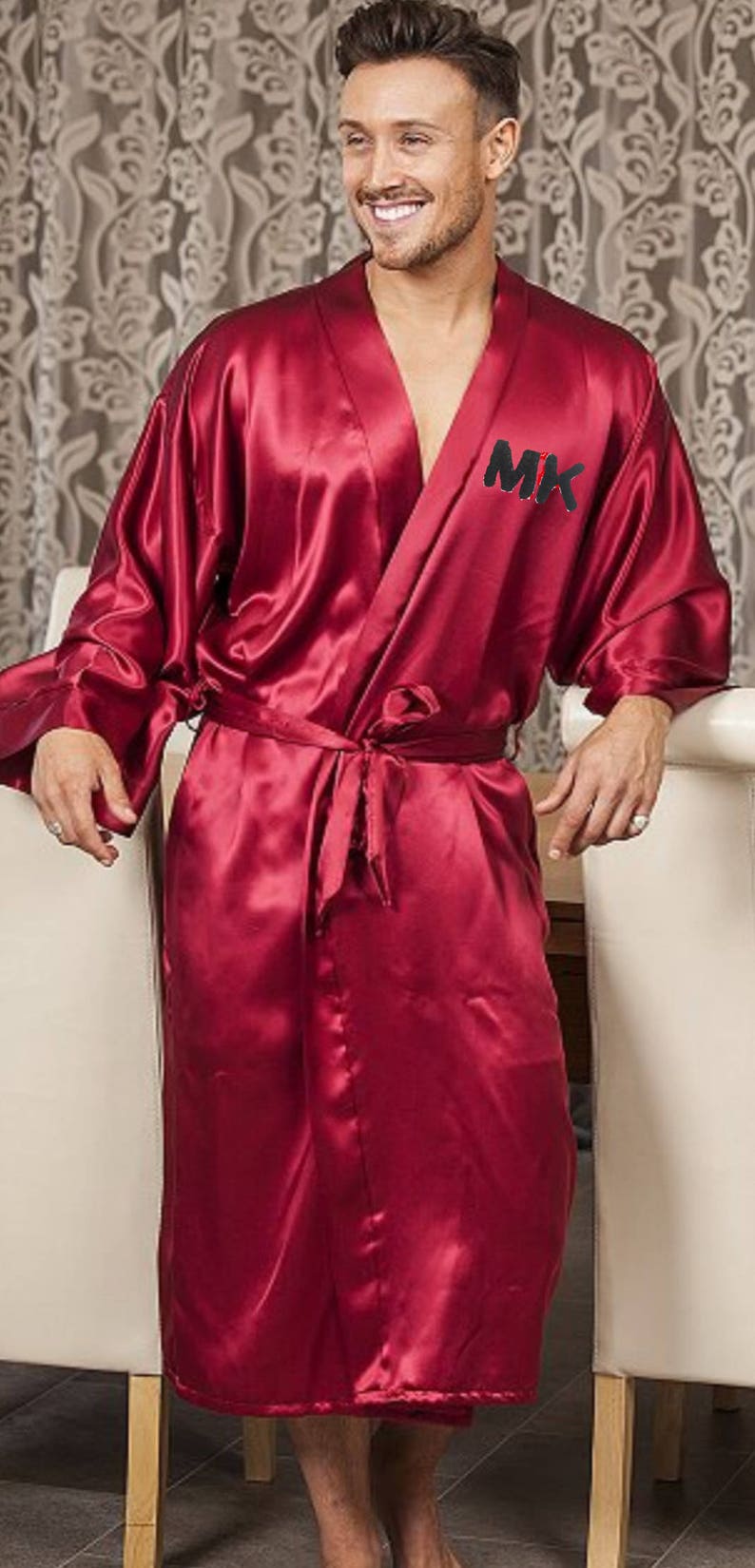 PERSONALIZED HIS & HERS Hand Embroidered Satin Kimono Robes Etsy Canada