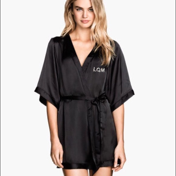PERSONALIZED Silky Satin Women's Kimono Robes With Etsy Canada